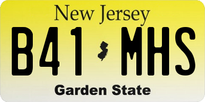 NJ license plate B41MHS