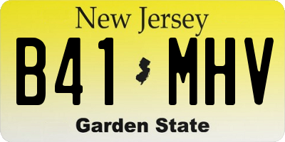 NJ license plate B41MHV