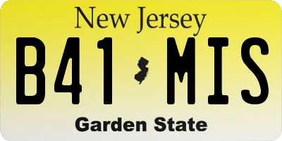 NJ license plate B41MIS
