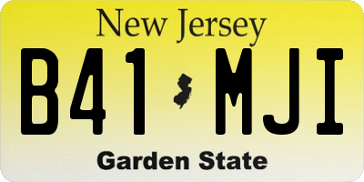 NJ license plate B41MJI