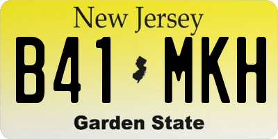 NJ license plate B41MKH