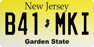 NJ license plate B41MKI