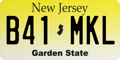 NJ license plate B41MKL