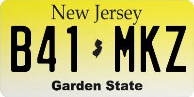 NJ license plate B41MKZ