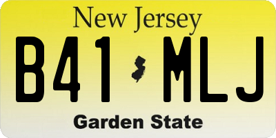 NJ license plate B41MLJ