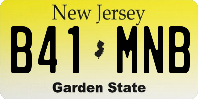 NJ license plate B41MNB