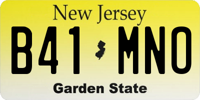 NJ license plate B41MNO