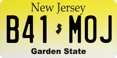 NJ license plate B41MOJ