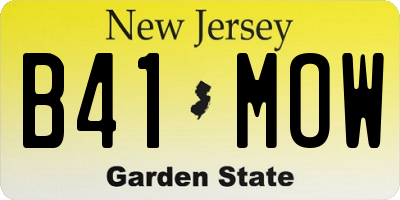NJ license plate B41MOW