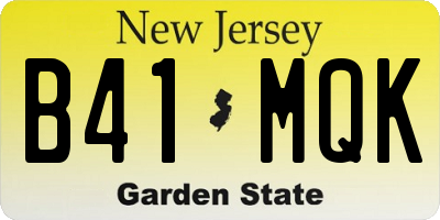 NJ license plate B41MQK