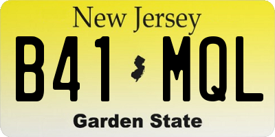 NJ license plate B41MQL