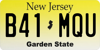 NJ license plate B41MQU