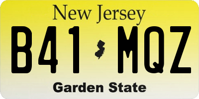 NJ license plate B41MQZ