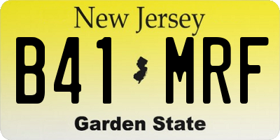 NJ license plate B41MRF