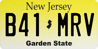 NJ license plate B41MRV