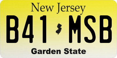 NJ license plate B41MSB