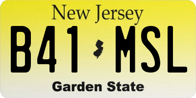 NJ license plate B41MSL