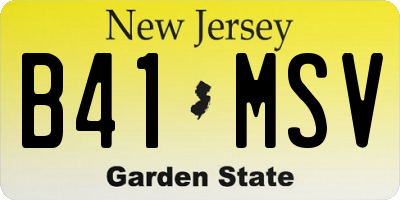 NJ license plate B41MSV