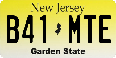 NJ license plate B41MTE