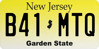 NJ license plate B41MTQ