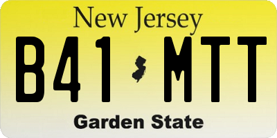 NJ license plate B41MTT