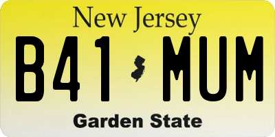 NJ license plate B41MUM