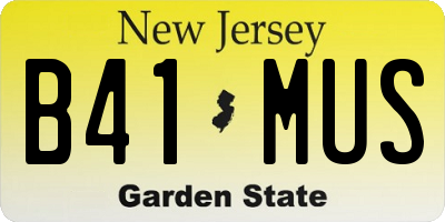 NJ license plate B41MUS