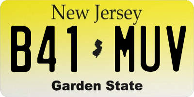 NJ license plate B41MUV
