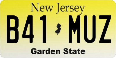 NJ license plate B41MUZ