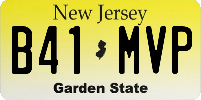 NJ license plate B41MVP