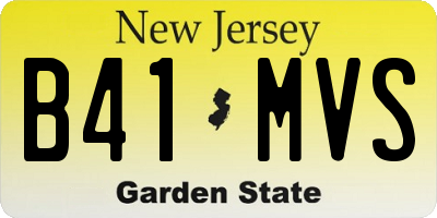 NJ license plate B41MVS