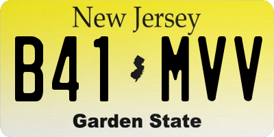 NJ license plate B41MVV