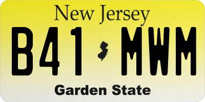 NJ license plate B41MWM