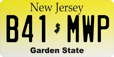 NJ license plate B41MWP