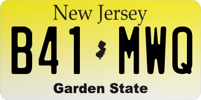 NJ license plate B41MWQ