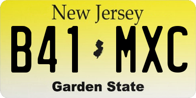 NJ license plate B41MXC