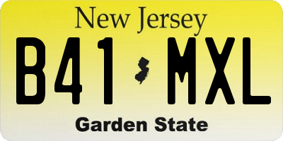 NJ license plate B41MXL