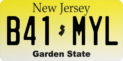 NJ license plate B41MYL