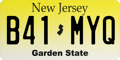 NJ license plate B41MYQ