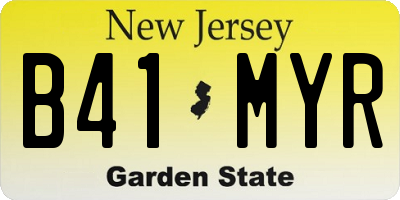 NJ license plate B41MYR