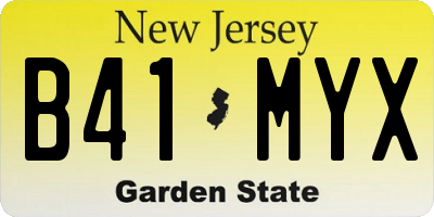 NJ license plate B41MYX