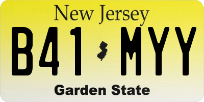 NJ license plate B41MYY