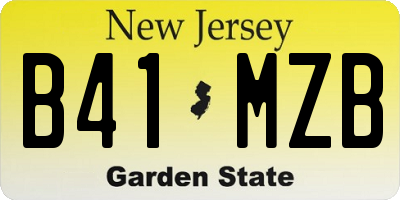 NJ license plate B41MZB