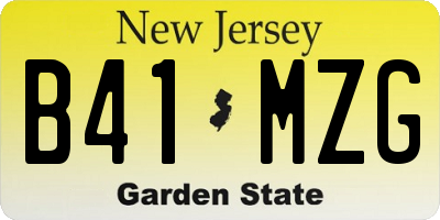 NJ license plate B41MZG
