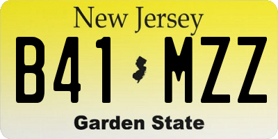NJ license plate B41MZZ