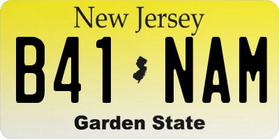 NJ license plate B41NAM