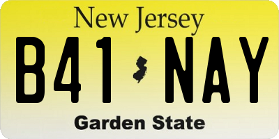 NJ license plate B41NAY