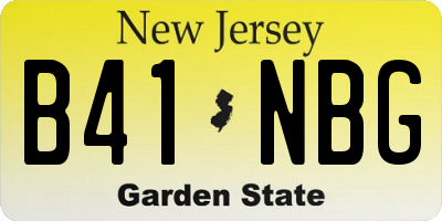 NJ license plate B41NBG