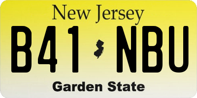 NJ license plate B41NBU