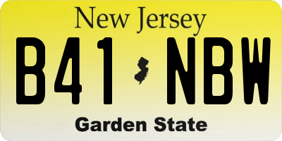 NJ license plate B41NBW